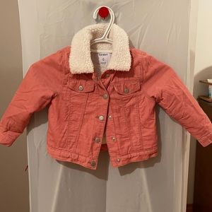 OldNavy Toddler Girls Pink Corduroy Sherpa Lined jacket